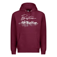 Burgundy boston skyline t shirt for women, men, girls & boys Premium Hoodie - linhVisuals