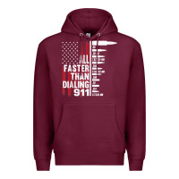 Burgundy all faster than dialing 911 american flag gun lover for men t shirt Premium Hoodie - linhVisuals