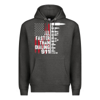 Charcoal Heather all faster than dialing 911 american flag gun lover for men t shirt Premium Hoodie - linhVisuals