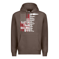 Coffee all faster than dialing 911 american flag gun lover for men t shirt Premium Hoodie - linhVisuals