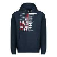 Navy all faster than dialing 911 american flag gun lover for men t shirt Premium Hoodie - linhVisuals