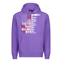 Purple all faster than dialing 911 american flag gun lover for men t shirt Premium Hoodie - linhVisuals