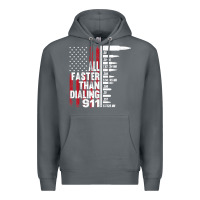 Rock all faster than dialing 911 american flag gun lover for men t shirt Premium Hoodie - linhVisuals