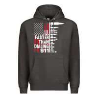 Smoke all faster than dialing 911 american flag gun lover for men t shirt Premium Hoodie - linhVisuals