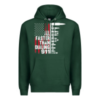 Sports Green all faster than dialing 911 american flag gun lover for men t shirt Premium Hoodie - linhVisuals