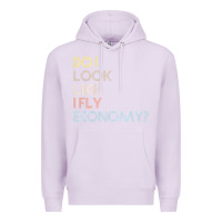 Lilac do i look like i fly economy   funny vintage retro premium t shirt Premium Hoodie - linhVisuals