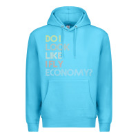 Ocean Blue do i look like i fly economy   funny vintage retro premium t shirt Premium Hoodie - linhVisuals