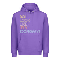 Purple do i look like i fly economy   funny vintage retro premium t shirt Premium Hoodie - linhVisuals