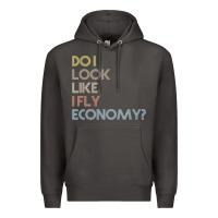 Smoke do i look like i fly economy   funny vintage retro premium t shirt Premium Hoodie - linhVisuals