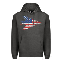 Charcoal Heather f 117 stealth nighthawk aircraft american flag f117 t shirt Premium Hoodie - linhVisuals