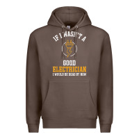 Coffee electrician gifts for men & funny electrical design t shirt Premium Hoodie - linhVisuals