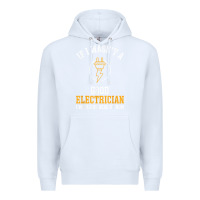 White electrician gifts for men & funny electrical design t shirt Premium Hoodie - linhVisuals