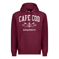 Burgundy cape cod ma vintage crossed oars & boat anchor sports sweatshirt Premium Hoodie - linhVisuals