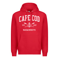 Cape Cod Ma Vintage Crossed Oars & Boat Anchor Sports Sweatshirt Premium Hoodie | Teevron