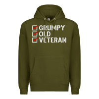 Army Green grumpy old veteran patriotic american military veteran t shirt Premium Hoodie - linhVisuals