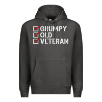 Charcoal Heather grumpy old veteran patriotic american military veteran t shirt Premium Hoodie - linhVisuals