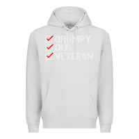 Dove Grey grumpy old veteran patriotic american military veteran t shirt Premium Hoodie - linhVisuals