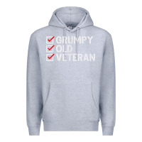 Heather Grey grumpy old veteran patriotic american military veteran t shirt Premium Hoodie - linhVisuals