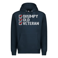 Navy grumpy old veteran patriotic american military veteran t shirt Premium Hoodie - linhVisuals