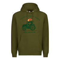 Army Green diddly squat farm green, tractor tee for farmer t shirt Premium Hoodie - linhVisuals