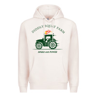 Pale Pink diddly squat farm green, tractor tee for farmer t shirt Premium Hoodie - linhVisuals