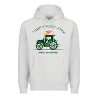 Dove Grey diddly squat farm green, tractor tee for farmer t shirt Premium Hoodie - linhVisuals