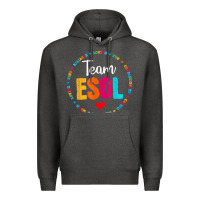 Charcoal Heather back to school teachers crew students   team esol teacher t shirt Premium Hoodie - linhVisuals