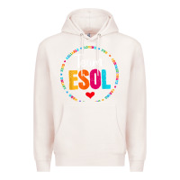 Pale Pink back to school teachers crew students   team esol teacher t shirt Premium Hoodie - linhVisuals