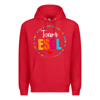 Red back to school teachers crew students   team esol teacher t shirt Premium Hoodie - linhVisuals
