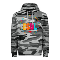 Slate Camo back to school teachers crew students   team esol teacher t shirt Premium Hoodie - linhVisuals