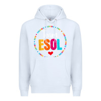 White back to school teachers crew students   team esol teacher t shirt Premium Hoodie - linhVisuals