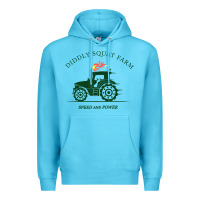 Ocean Blue diddly squat farm green, tractor tee for farmer t shirt Premium Hoodie - linhVisuals