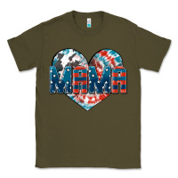 Army Green American Mama heart Classic Tee - FaDigitalArtStudio