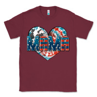 Burgundy American Mama heart Classic Tee - FaDigitalArtStudio