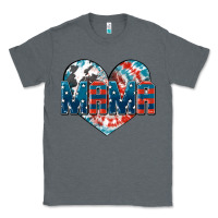 Charcoal Heather American Mama heart Classic Tee - FaDigitalArtStudio
