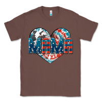 Chestnut American Mama heart Classic Tee - FaDigitalArtStudio