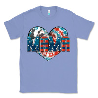 Colony Blue American Mama heart Classic Tee - FaDigitalArtStudio