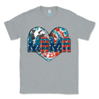 Heather Grey American Mama heart Classic Tee - FaDigitalArtStudio