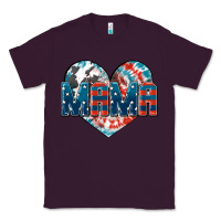 Plum American Mama heart Classic Tee - FaDigitalArtStudio