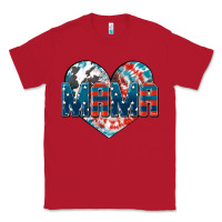 Red American Mama heart Classic Tee - FaDigitalArtStudio