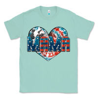 Seafoam American Mama heart Classic Tee - FaDigitalArtStudio