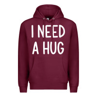 Burgundy i need a hug, funny, joke, sarcastic, family t shirt Premium Hoodie - linhVisuals