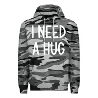 Slate Camo i need a hug, funny, joke, sarcastic, family t shirt Premium Hoodie - linhVisuals