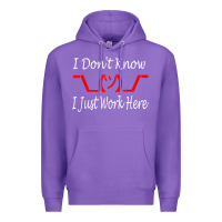 Purple i don't know i just work here     t shirt Premium Hoodie - linhVisuals