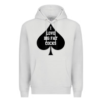 Dove Grey i love big fat cocks queen of spades t shirt Premium Hoodie - linhVisuals