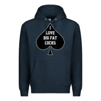 Navy i love big fat cocks queen of spades t shirt Premium Hoodie - linhVisuals