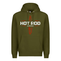 Army Green hot rod garage custom retro classic car spark plug t shirt Premium Hoodie - linhVisuals