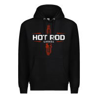 Black hot rod garage custom retro classic car spark plug t shirt Premium Hoodie - linhVisuals
