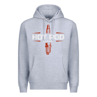 Heather Grey hot rod garage custom retro classic car spark plug t shirt Premium Hoodie - linhVisuals