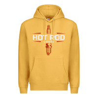Mustard hot rod garage custom retro classic car spark plug t shirt Premium Hoodie - linhVisuals
